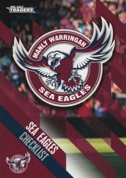 2021 NRL Traders #051 Manly-Warringah Sea Eagles Checklist Front
